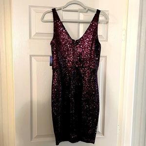 NWT Morgan & Co. purple mulberry size 9 sequin party dress New Years Eve NYE
